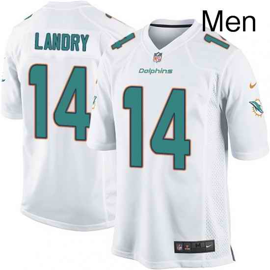 Mens Nike Miami Dolphins 14 Jarvis Landry Game White NFL Jersey